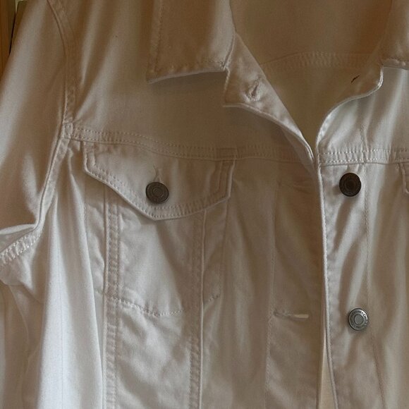 Croft & Barrow White Stretch Denim Jacket Women's L - Picture 4 of 6